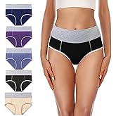 Senllori Women Cotton Underwear High Waist Panties Ladies Panty Plus Size Briefs Multipack
