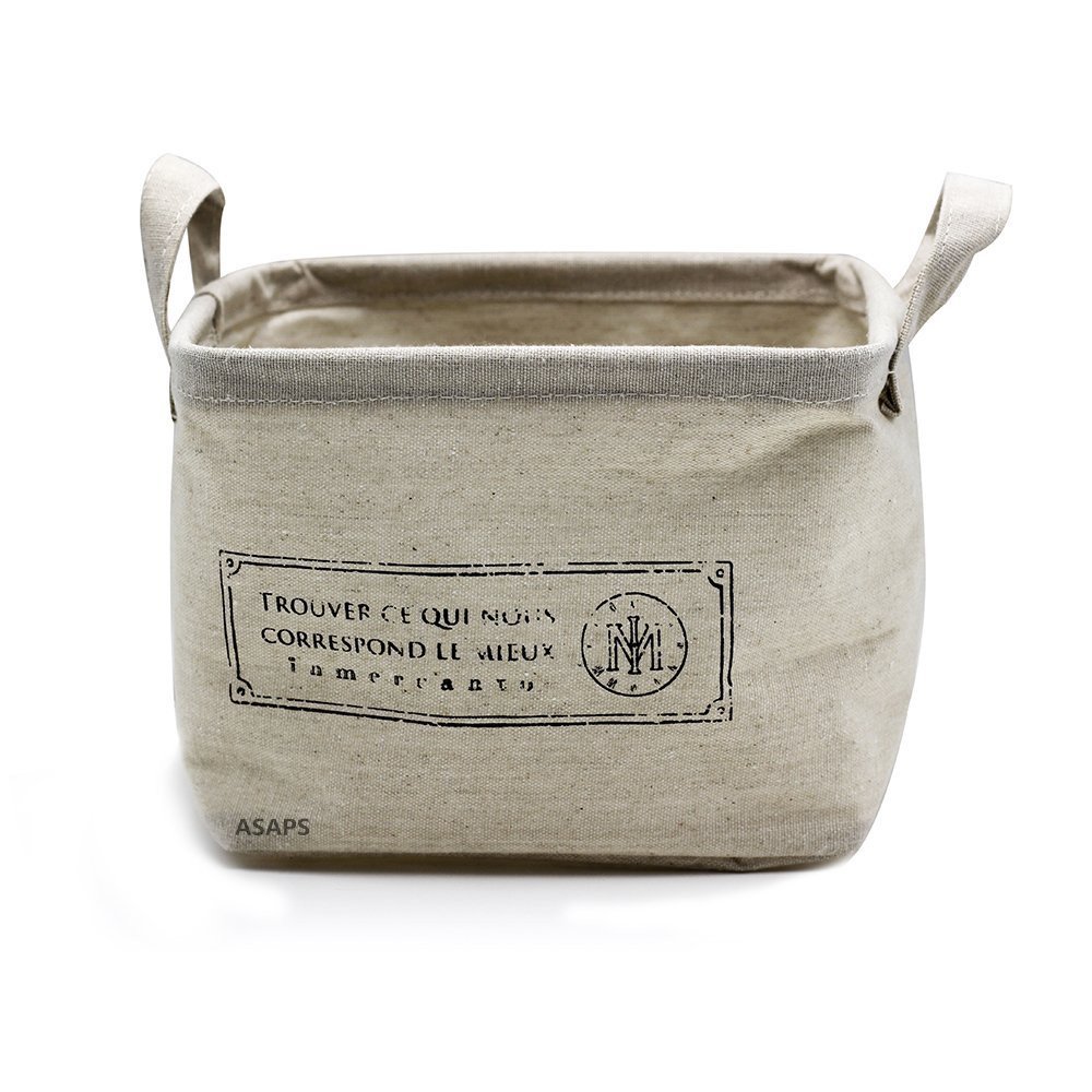 Collapsible Canvas Storage Basket With French Motif - come explore more ideas for French inspired baskets and storage.