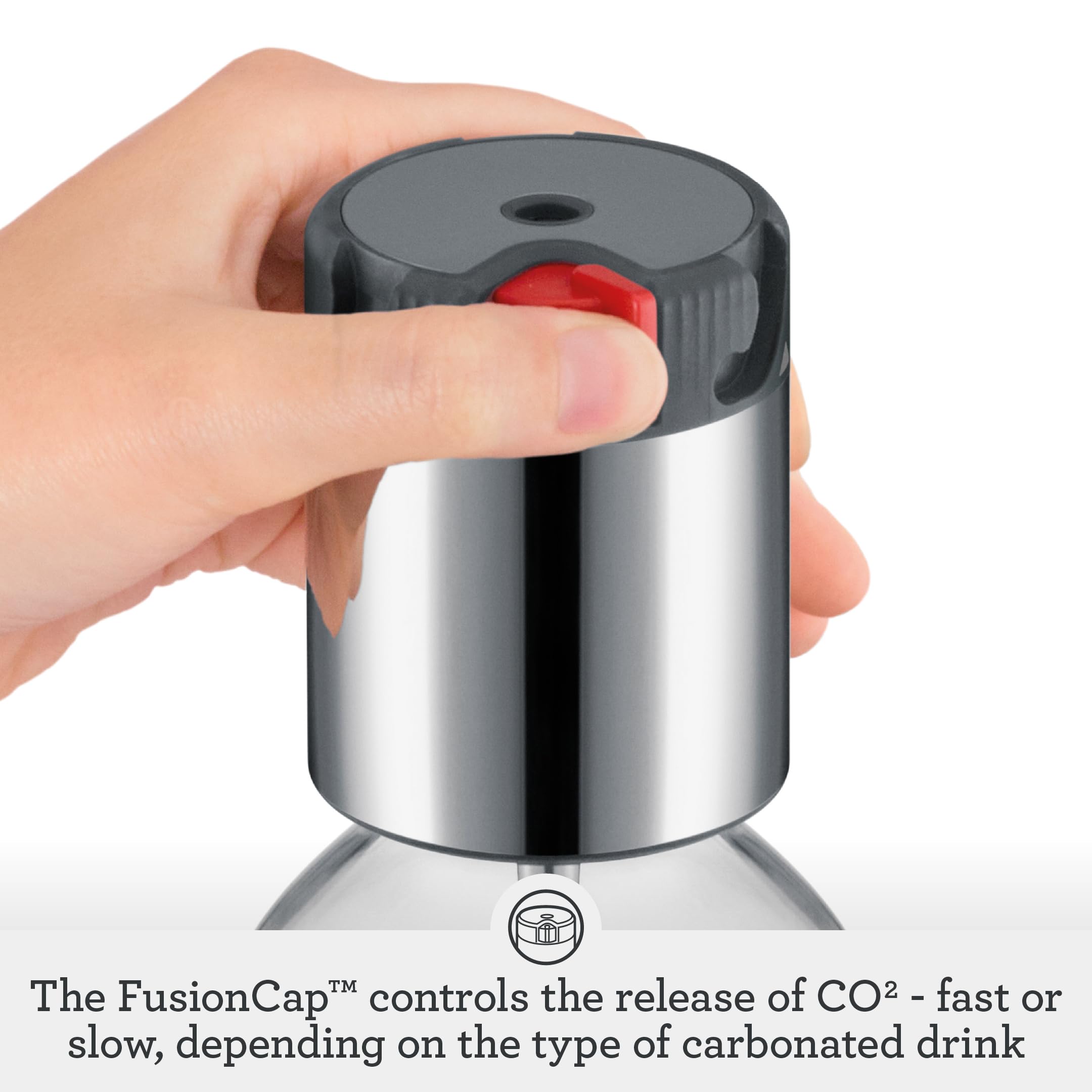 Breville BCA800BSS InFizz Fusion Sparkling Water and Beverage Carbonator, CO2 Cylinder Not Included, Brushed Stainless Steel