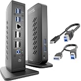 Plugable Dual DisplayPort &amp; HDMI Docking Station, USB 3.0 &amp; USB-C | Laptop Dock for Dual Monitors, DisplayLink, Mac (Driver Required), ChromeOS &amp; Windows, Gigabit Ethernet, Audio UD-6950Z