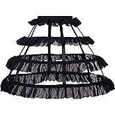 Auroeyfairy 3 Hoop Skirt Petticoat Crinoline Women Victorian Cage Skirt Hoop Marie Antoinette Petticoat