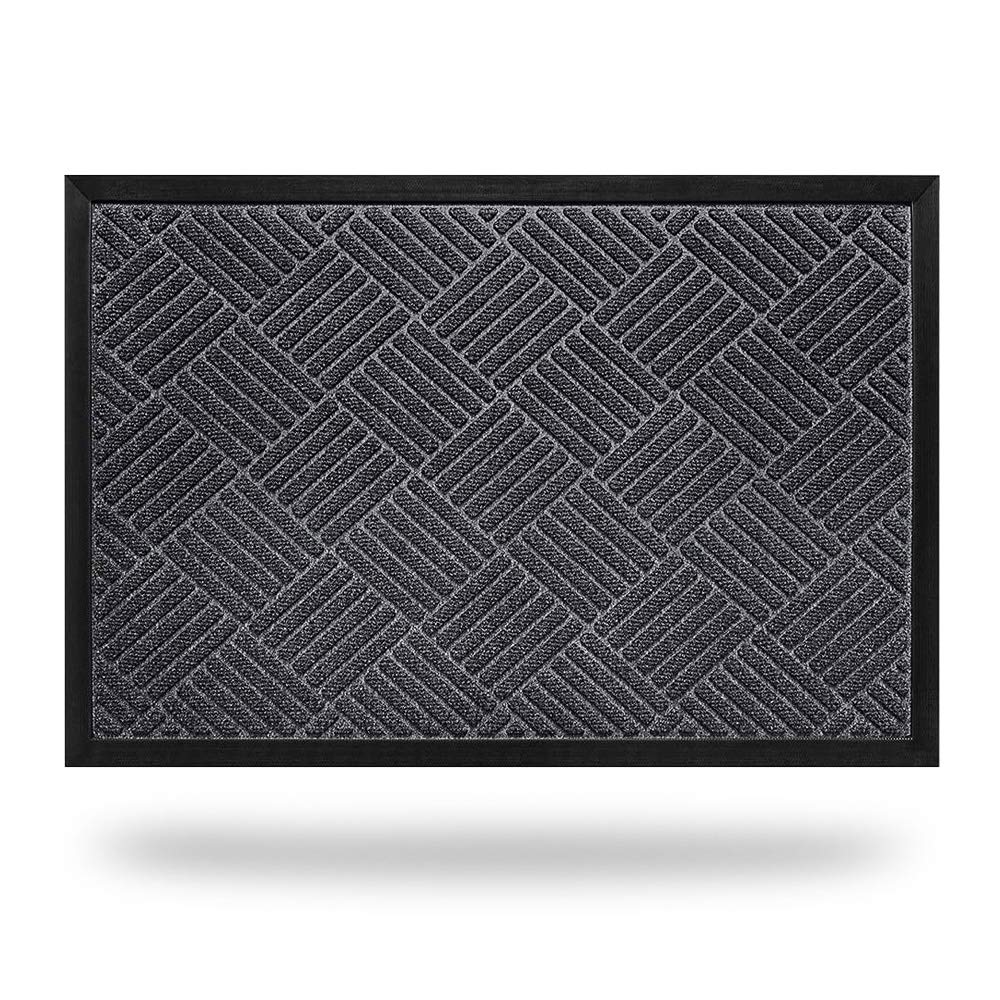 CORFEEL 玄関マット ドアマット 泥落としマット 屋内 屋外 業務用 家庭用 (43x74cm, グレー)商品画像