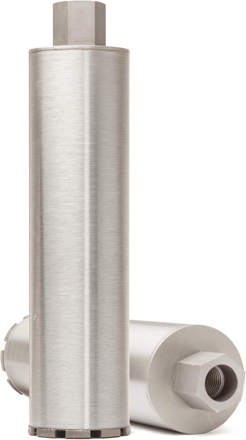 Cougar HD Supreme Wet Concrete Diamond Core Drill Bit 2-1/2" Diameter X 1-1/4"-7 Threaded Arbor for Drilling Reinforced Concrete with Rebar, Hard Concrete, Granite, Brick, Block, More (2-1/2-inch)