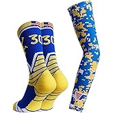 Forever Fanatics Basketball Socks For Men & Boys Crew Socks With Basketball Arm Sleeve - Made in USA