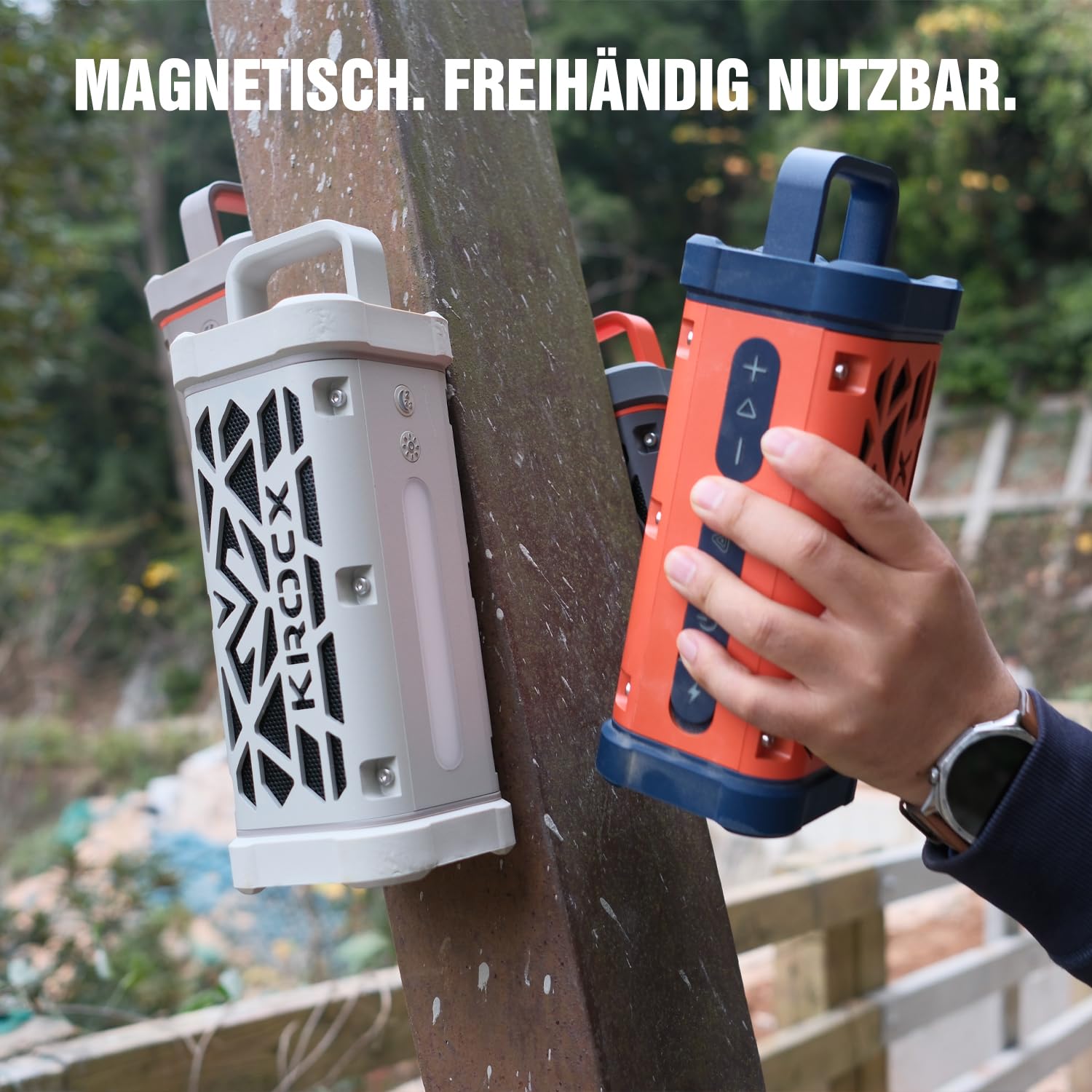 TRAVOR Magnet Bluetooth Lautsprecher aus Aluminium für Garage, Heimwerker 4