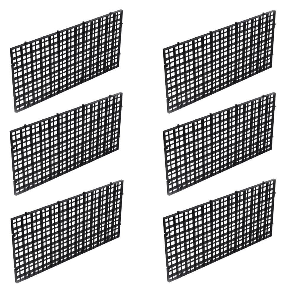 Wetrys 6 Pcs Grid Isolate Board Divider Fish Tank Bottom Black Filter Tray Aquarium Crate