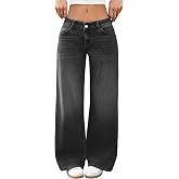 ELLEVEN Low-Rise Baggy Jeans for Women Y2k Loose Denim Pants | High Stretchy,Wide Leg Jeans,Low Waist,Streetwear Women,Wester
