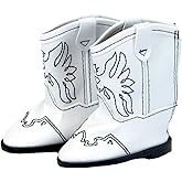 American Fashion World White Eagle Cowboy Boot for 18-Inch Dolls | Premium Quality & Trendy Design | Dolls Shoes | Shoe Fashion for Dolls for Popular Brands