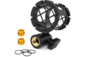 Eggsnow Microphone Shock Mount Clip Universal Mic Holder Stand Anti Vibration for Shotgun Microphone