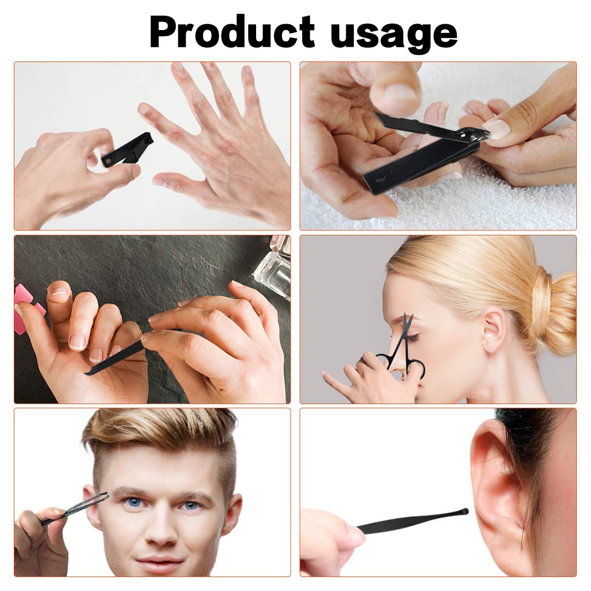 Manicure Kit Nail Clippers Set Stainless Steel Professional Pedicure Black 7 in 1 Grooming Kit Nail Scissors Cutter Ear Pick Tweezers Scissors Eyebrow Nail file for Man&Women gift (Red_7in1) : Beauty