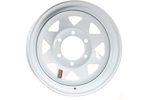 WHEELS EXPRESS INC 15" TRAILER STOCK UTILITY 6 LUG WHITE SPOKE WHEEL WHEELS RIMS 6X5.5