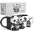 MIAMIO - Panda Ceramic Cup 14 Oz 3D Mug Animal for Coffee and Tea Lovers Cute Panda Mug Couple Gifts for Birthday/Christmas as Gifts for Women Men