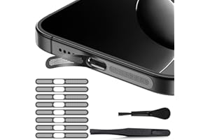 CASEBUY 8PCS iPhone Speaker Dust Cover Compatible with iPhone 17, iPhone 16 Pro/ 16 Pro Max Earpiece Speaker Mesh Anti Dust Adhesive Sticker (Black)