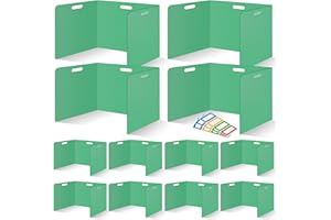 ZSMKJIAYE 12 Pcs Desk Dividers for Students Classroom Plastic Privacy Folders Green Test Dividers for Students Desks Trifold Privacy Panel Partitions for School Teacher Supplies (Green)