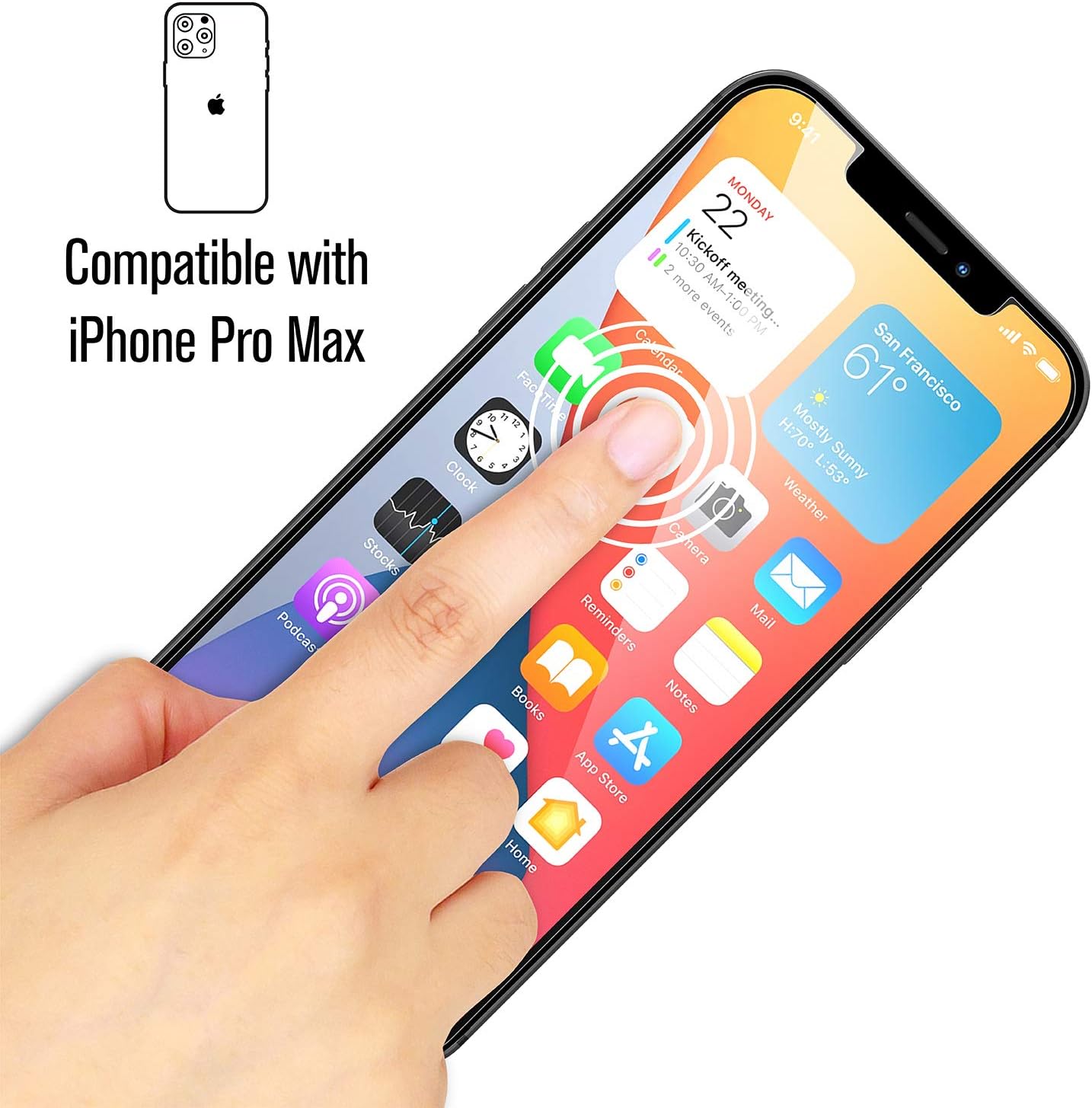 Catalyst Designed for iPhone 12 Pro Max Tempered Glass Screen Protector with Cleaning Pad, Shatter Proof - Image 3