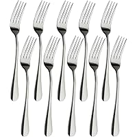 YC Modern 10-Pieces Dinner Forks, Stainless Steel Flatware Dinner Forks (#1 Forks)