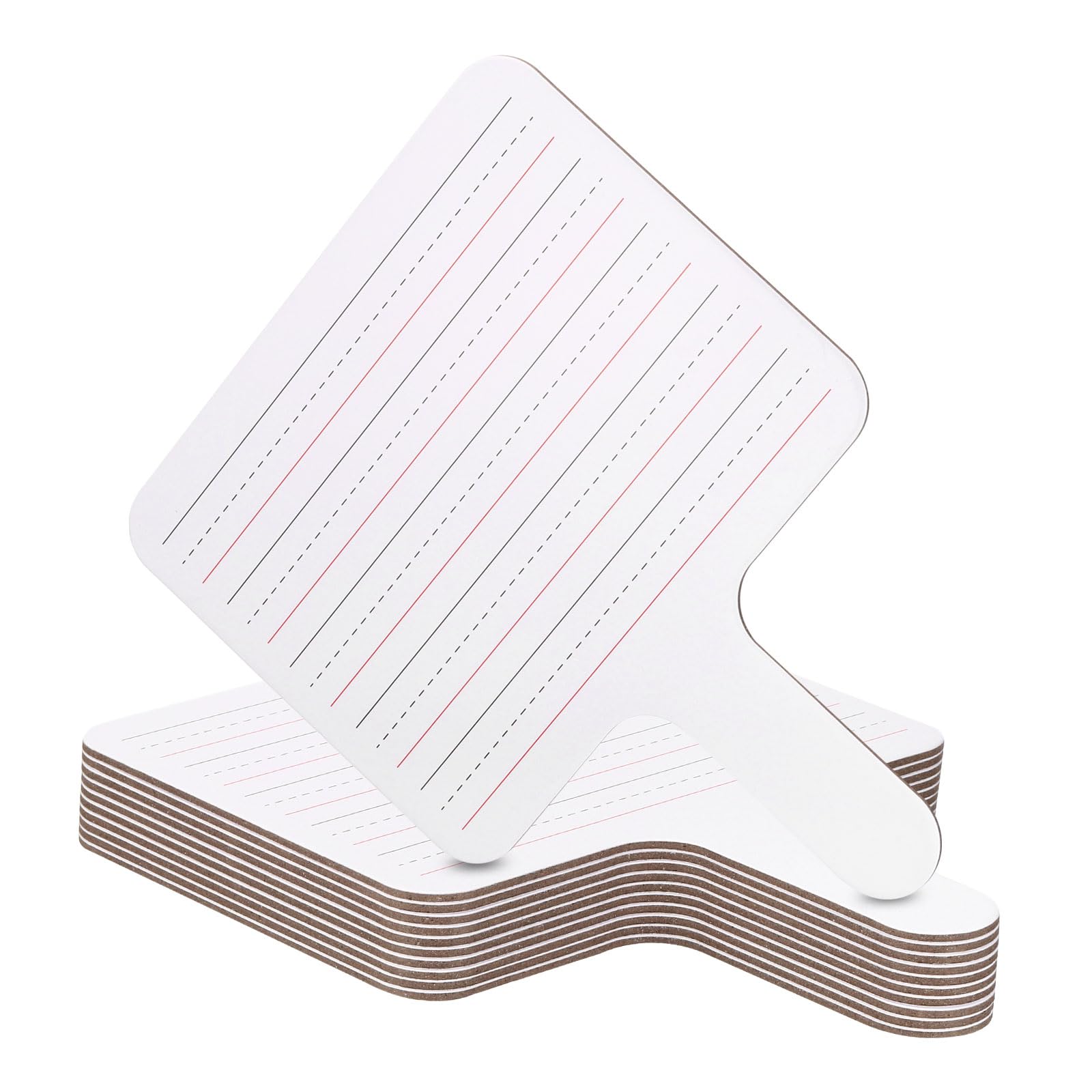 PATIKIL 10x8in Thickened Dry Erase Paddles, 10Pcs Handheld Double Side Square Answer Paddle Lined Dry Erase Boards for Voting Game Teaching Classroom Office Party