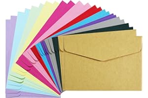 YIKTUNQ Lot de 24 petites enveloppes en 12 couleurs, mini enveloppes pour mariage, fête, invitations, cartes de vœux, cartes 