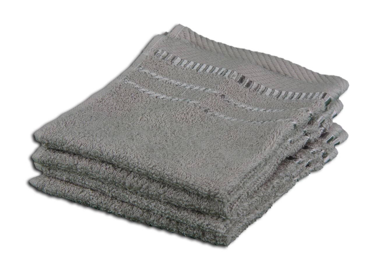 Gözze - Set of 4 Faceloths, Berlin, 100% Cotton, 30 x 30 cm - Taupe