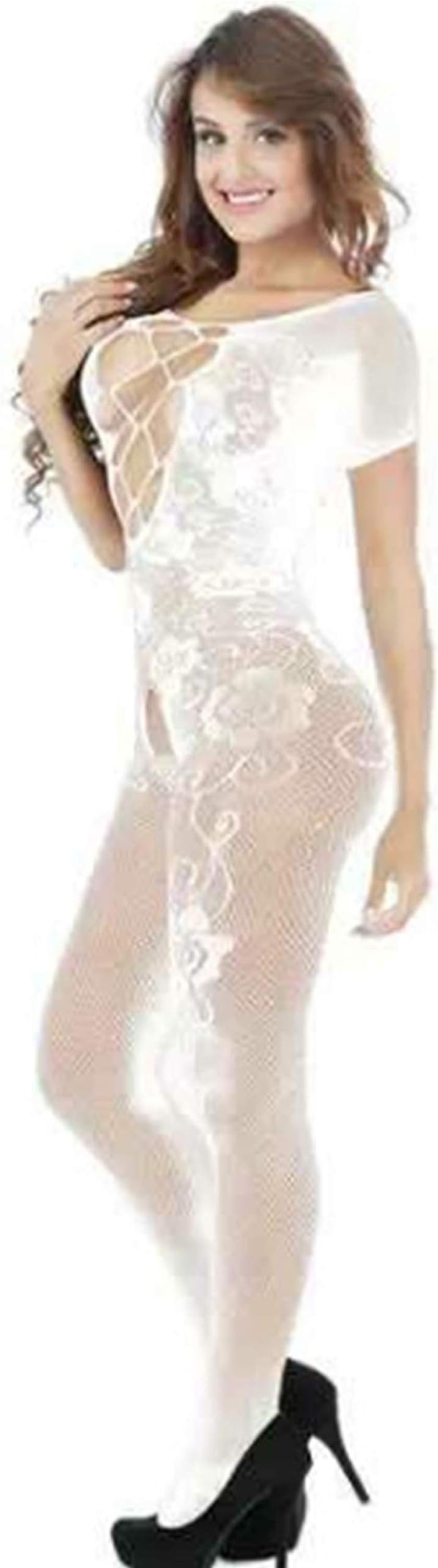 Fishnet Underwear Bodysuit Women's Hollow Hole Wearing Perspective Mini Dress Suspender Skirt Pajamas HDL24