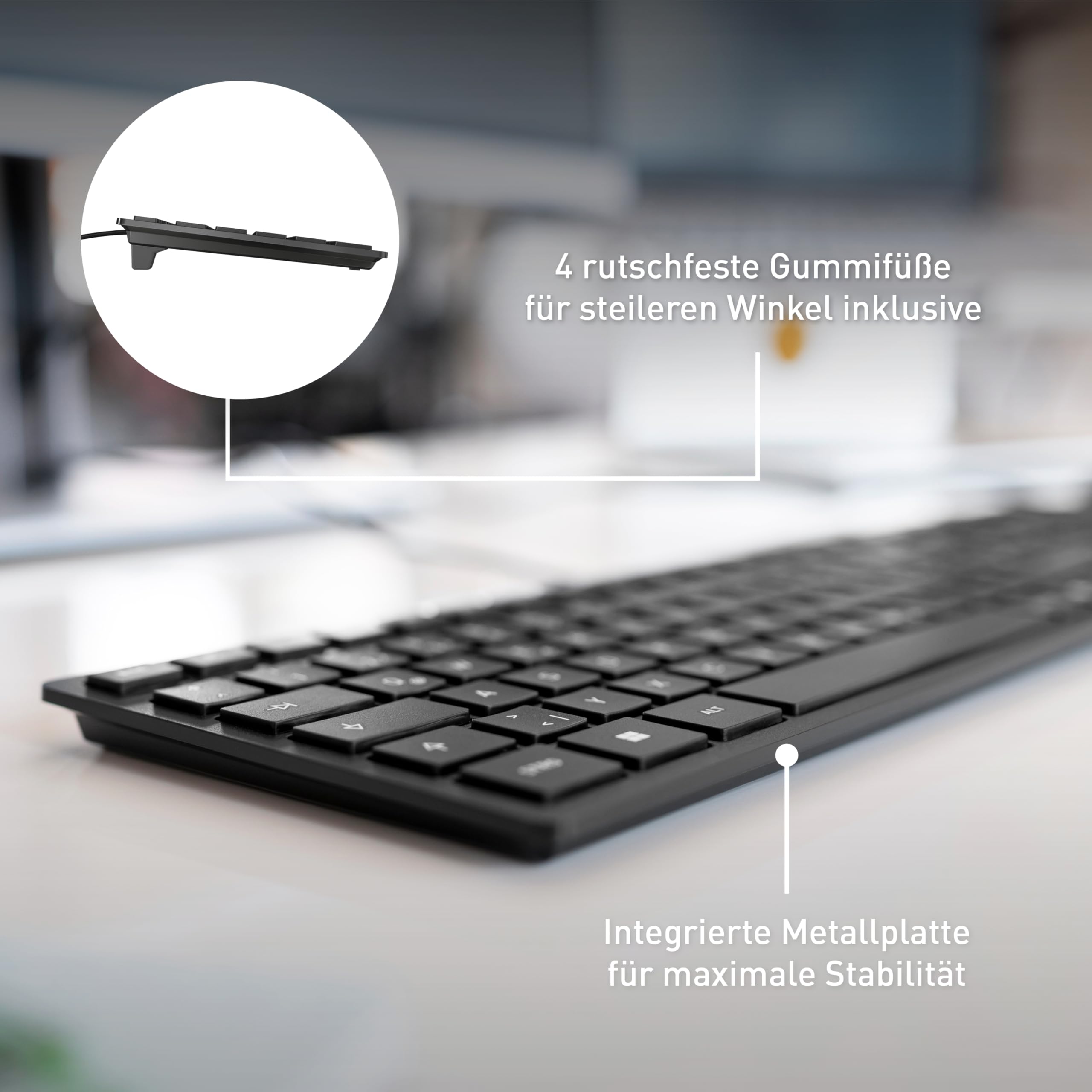 CHERRY KC 6000 Slim - USB Keyboard - Ultraflaches Design - Kabelgebunden - Deutsches Layout - QWERTZ Tastatur - Schwarz 5