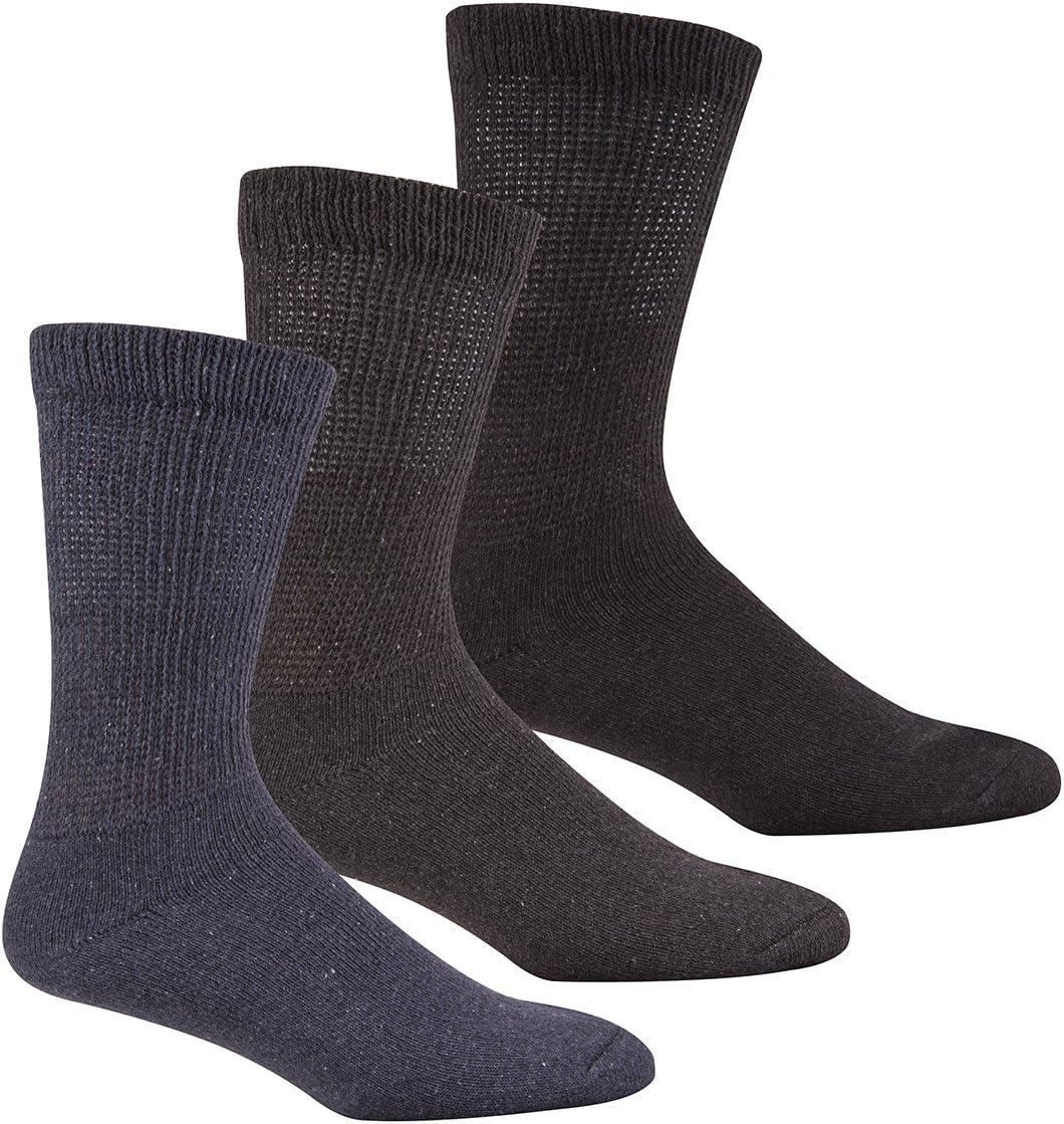Men's Diabetic Socks - Gentle Grip Non Elastic Loose Top Size 6-11