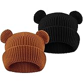 YATANAM Toddler Boy Winter Hat Baby Knit Beanie Girl Warm Hats Kid Bear Ear Beanies for Cold Weather