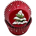 Chef Craft Paper Patterned Cupcake Liners, 50 Count, Red/Green/White
