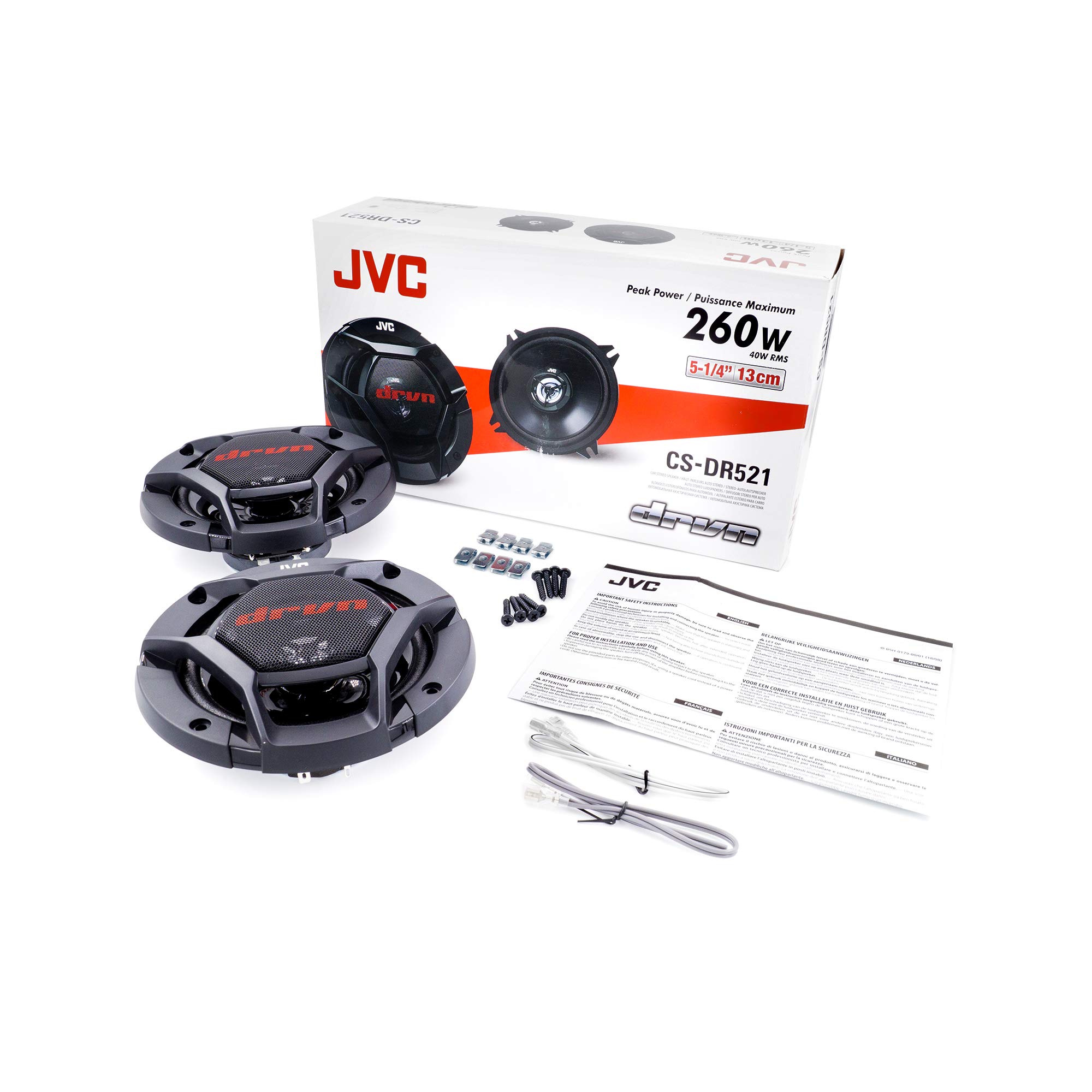 JVC Mobile CS-DR521 drvn DR Series Shallow-Mount Coaxial Speakers (5.25
