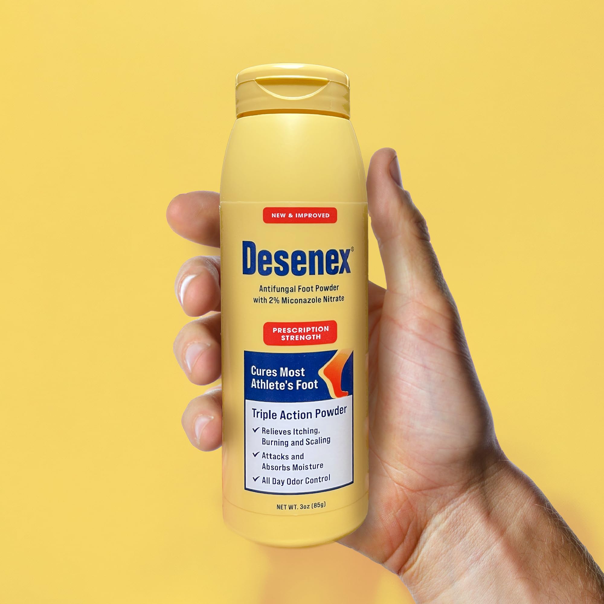 Desenex Anti-Fungal Foot Powder, Cures Most Athlete’s Foot, 2% Miconazole Nitrate, Helps Relieve Itching, Burning and Scaling, Attacks and Absorbs Moisture, 3oz Bottle