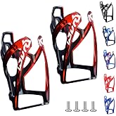Suruid Bike Water Bottle Cage, Universal Drink Holder - Durable Ultralight Plastic Bottle Holder for Cycling, MTB, Road &amp; Mountain Bikes, 2 Pack - Black Red