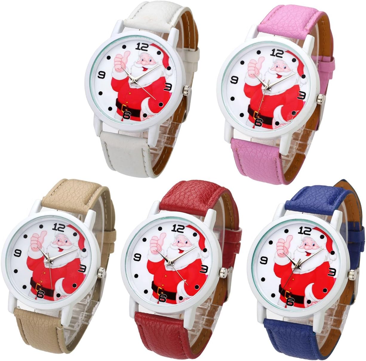 Top Plaza Fashion Womens Analog Quartz Wristwatches PU Leather Band Rose Gold/Gold Tone