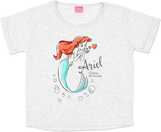 Amazon リトルマーメイド アリエル 半袖 Tシャツ ジュニア 150cm グレー Tシャツ カットソー 通販