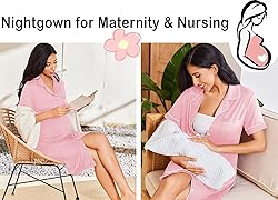 Ekouaer Nightgowns for Women Button Down Sleep
