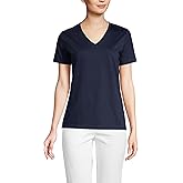 Lands' End Women's Relaxed American-Grown Supima Cotton V-Neck T-Shirt