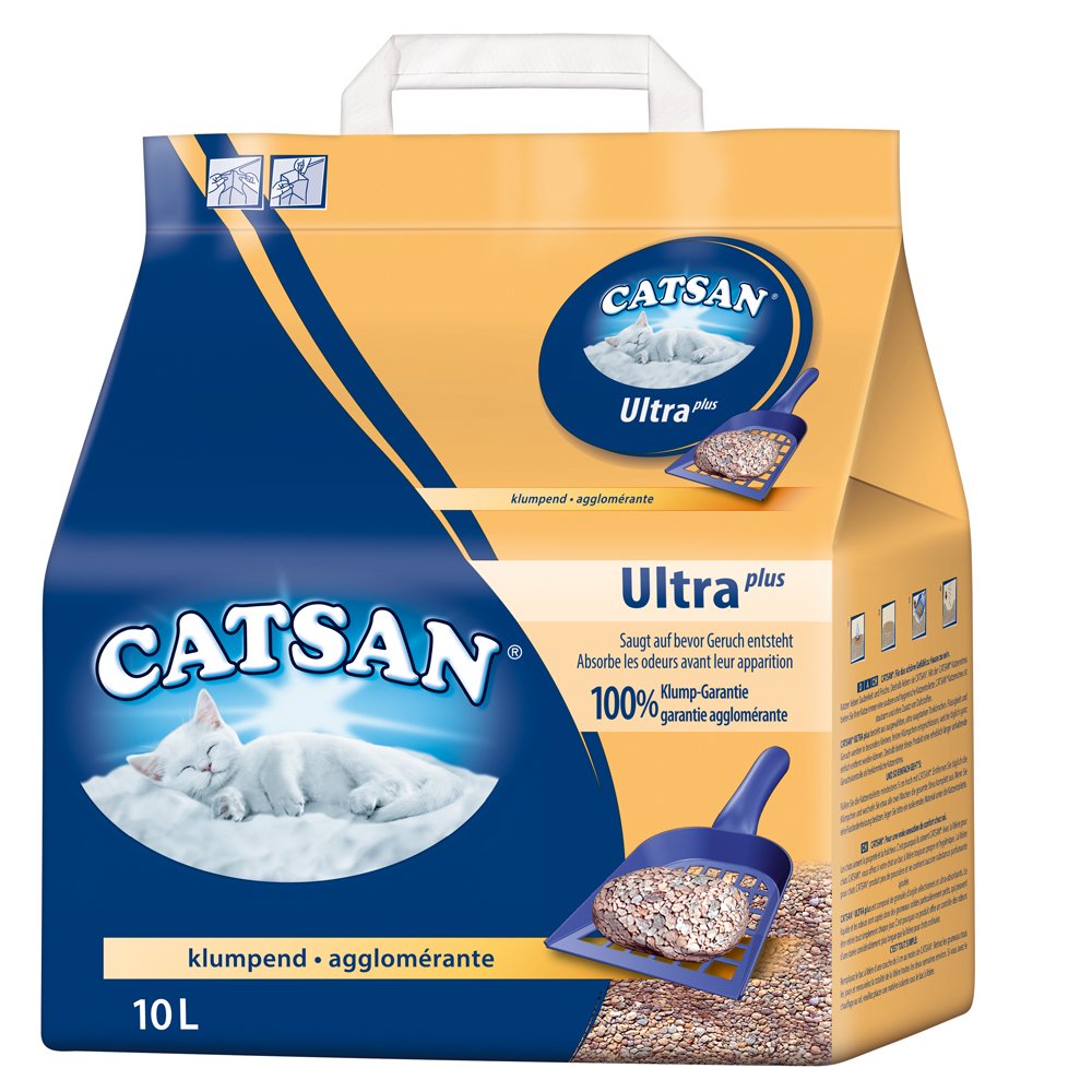 Catsan Katzenstreu Klumpstreu Ultra Plus, 1 Beutel (1 x 10l) Amazon.de