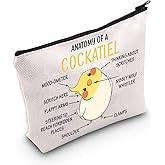 G2TUP Cockatiel Lover Gift Anatomy Of A Cockatiel Makeup Bag Cockatiel Owner Cosmetic Bag Parrot Lover Gift Bird Gift Zipper Travel Bag (Anatomy Of A Cockatiel White Bag)