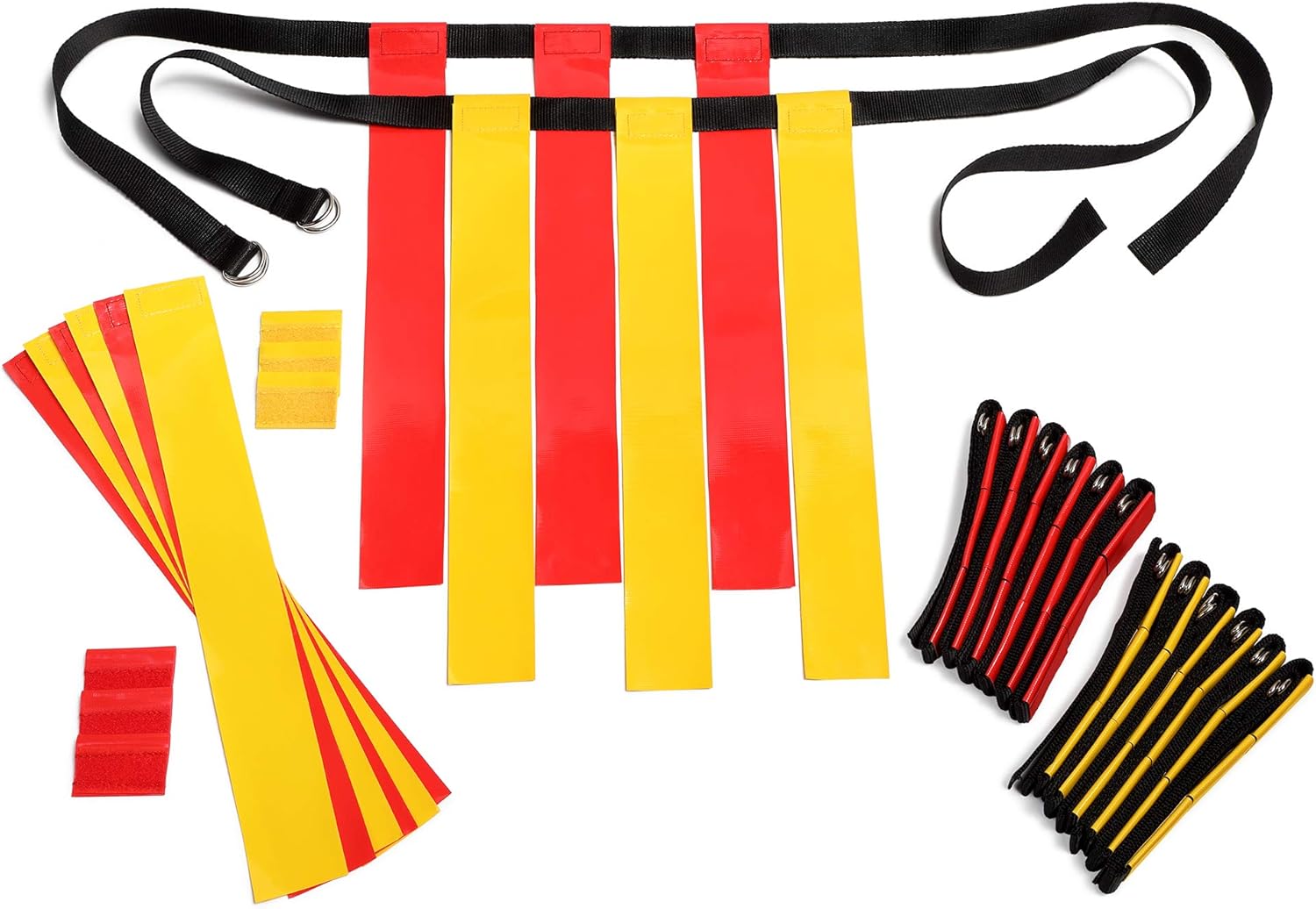 Flag Football Belts Adult - Durable 14 Player Flag Football Set of Belts and Flags Includes 3 Flags Per Belt Plus a Bonus 6 Replacement Flags (62 Piece Kit): Clothing