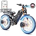 eAhora 2025 Romeo Pro 3/ Pro 2 5000W/ 4000W 46-50MPH Dual Motor Electric Bike for Adults, 80/70Ah/200+ Miles Long Range Electric Bike, 26'' Puncture-Proof Tire, 7-Speed Pedal Assist UL Certificate