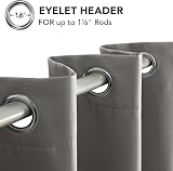 Deconovo Eyelet Blackout Curtains 72in 42x72 Grey Thermal 2 Panels view 7