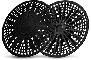 ZOOY Shower Drain Hair Catcher, 2 Pack 5.5 Inch Silicone Large Drain Cover, Bathroom Hair Drain Catcher, Flat Anti-Clog Hair Trap for Shower, Bathtub, Tub & Sink Hair Strainer(Black)