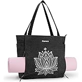 Gonex Yoga Mat Bag, Large Tote Bag with Multi Pockets for Women Men, Canvas Mat Carrier, Full Zipper Easy Access for Pilates Gym Travel