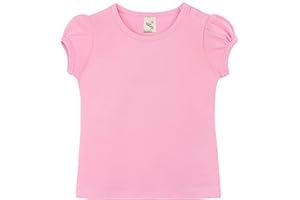 Lilax Baby Girls' Basic T-Shirt Short Sleeve Crewneck Tee
