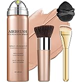 QIUFSSE Airbrush Foundation Spray,Hydrates and Moisturizes,Silk Lightweight,Waterproof Foundation for Mature Skin,Buildable Coverage,Base de Maquillaje (01 Natural)