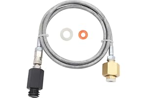VAVOGER Soda Machine Co2 Adapter with High Pressure Stainless Steel External Hose, CGA320 Co2 Tank Direct Adapter to TR21-4 Soda Water Machine Compatible with Jet Aqua Fizz(36 inch)