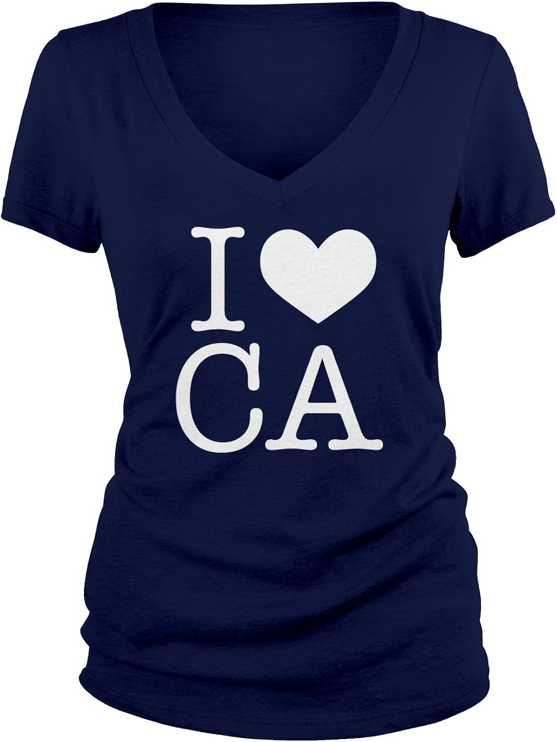Amdesco Junior's I Love CA, I Love California V-Neck T-Shirt