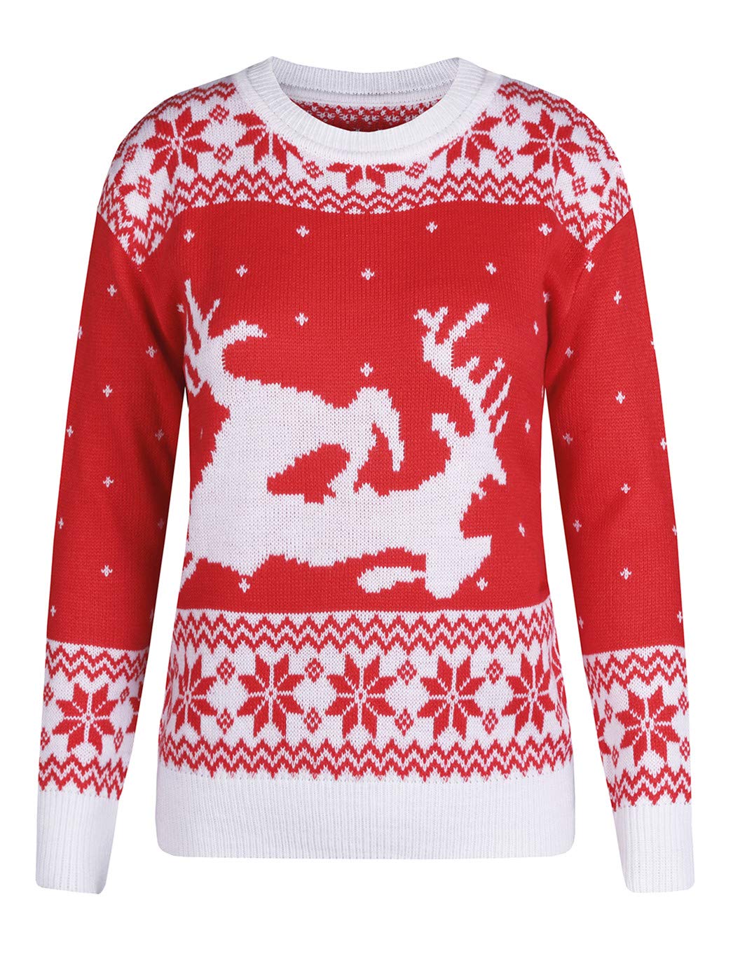 Chuanqi Womens Ugly Christmas Sweater Oversized Casual Crewneck Reindeer Cute Sweaters Pullovers