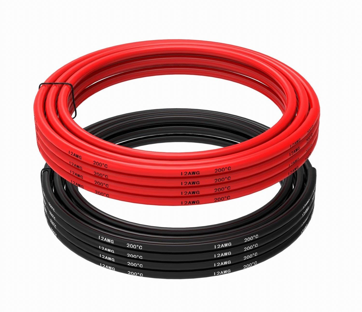 12 Gauge Silicone Wire 19.6 Feet (9.8 Feet Black and 9.8 Feet Red) Soft and Flexible Low Impedance,12 AWG Silicone Wire 680 Strands of 0.08 mm Copper Wire for RC Car, Drone, Airplane Battery etc