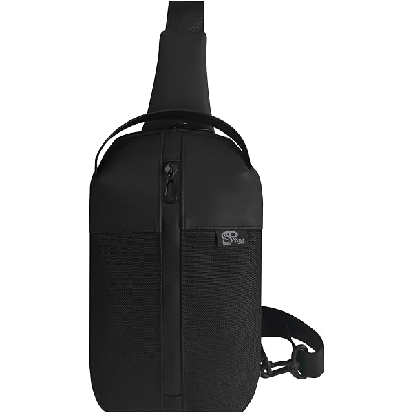 DAZZLESUN Waterproof Sling Bag For Men - Gray Nylon Chest Bag With USB Port For Hiking & Running