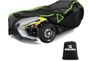 Q QUNSUNUS QUNSUNUS Full Cover for Polaris Slingshot S SL SLR R, Waterproof Slingshot Cover with Air Vent, All Weather Cover with Straps and Elastic Edges for Wind, Sun, UV and Dust Protection